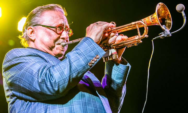Cuban trumpeter Arturo Sandoval performs in Los Cabos, Mexico for a corporate incentive event.